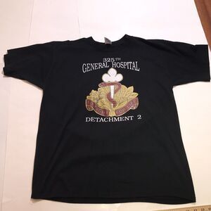 Jerzees 325th Detachment T-Shirt Men's XL Short Sleeve Black Military unit